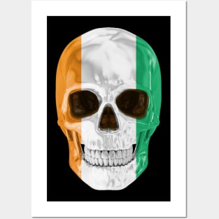 Ivory Coast Flag Skull - Gift for Ivorian With Roots From Ivory Coast Posters and Art